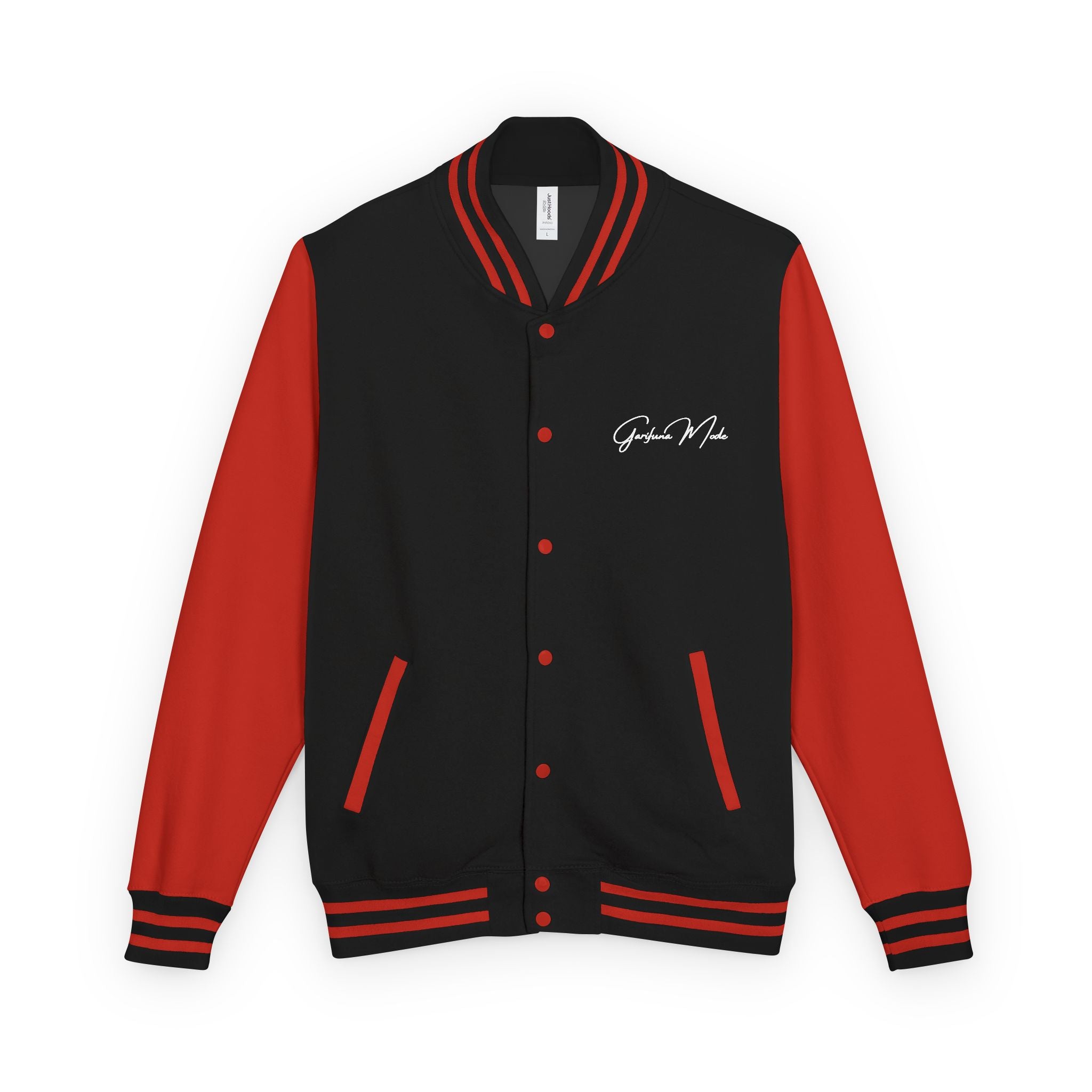 Sombra Panther Varsity Jacket — Retro Red Letterman Jacket with Black Panther Graphic