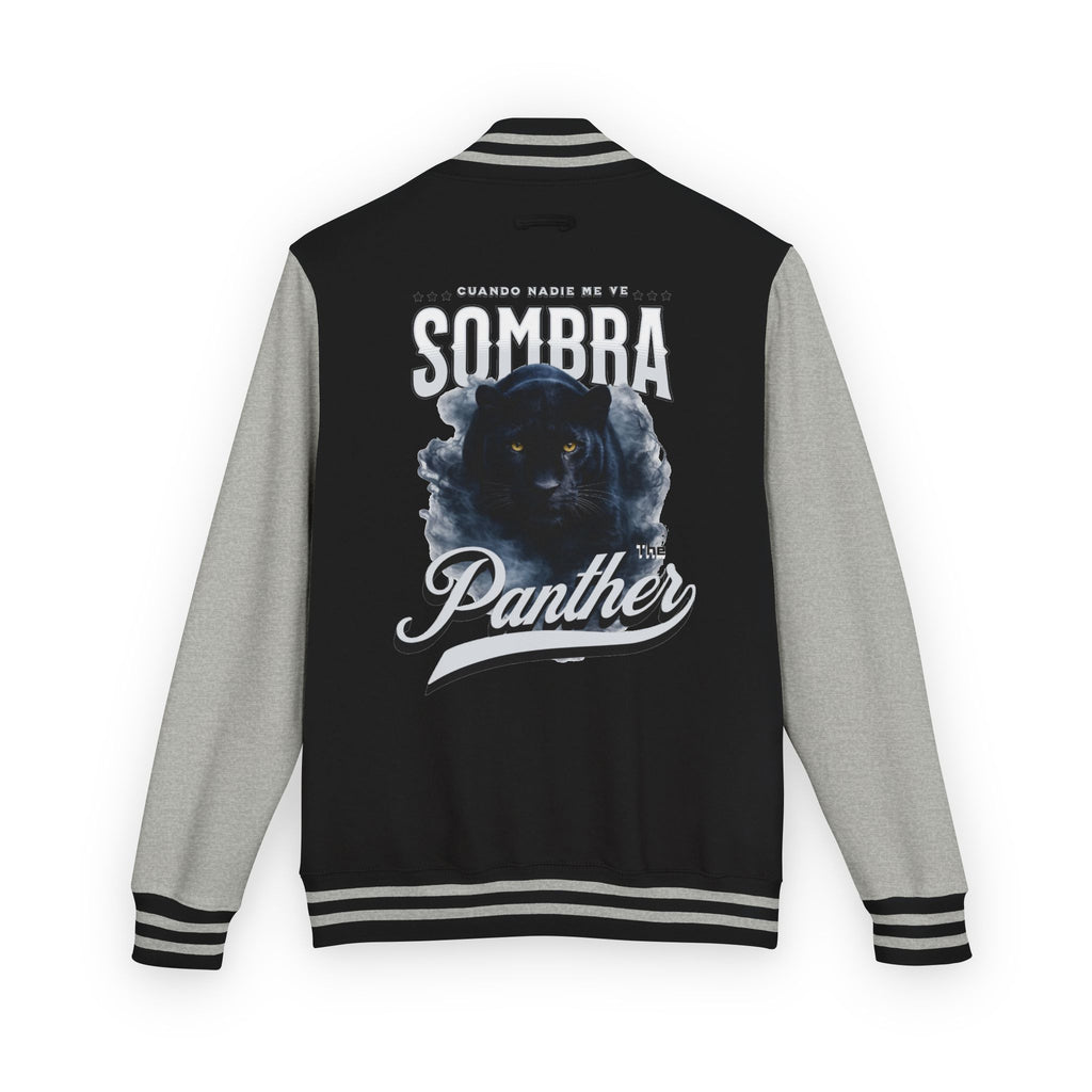 Sombra Panther Varsity Jacket — Retro Red Letterman Jacket with Black Panther Graphic