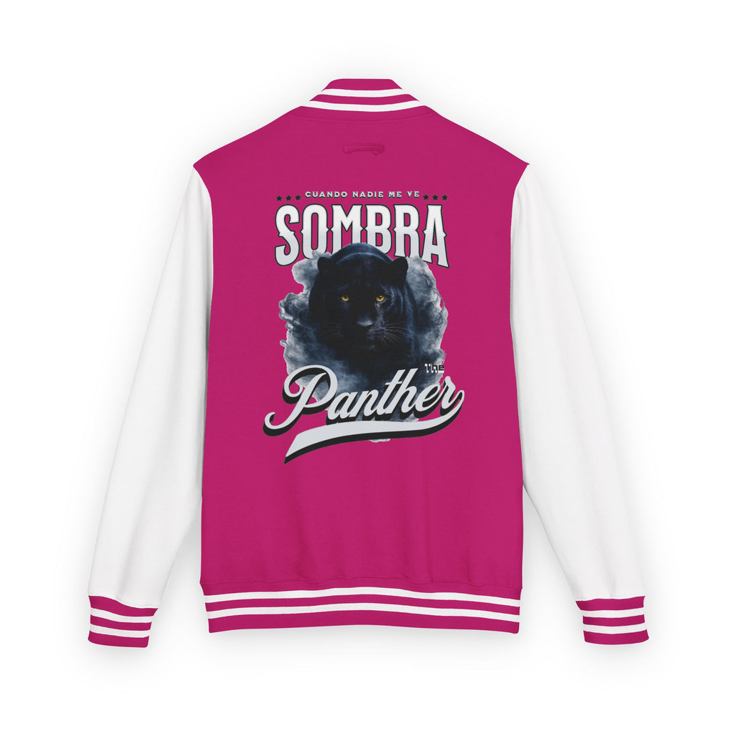 Sombra Panther Varsity Jacket — Retro Red Letterman Jacket with Black Panther Graphic